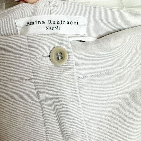 Amina Rubinacci Napoli Women’s Cherie Guya Gray Khaki Capri Size 42 - Fit XS 0-2 - Picture 4 of 12